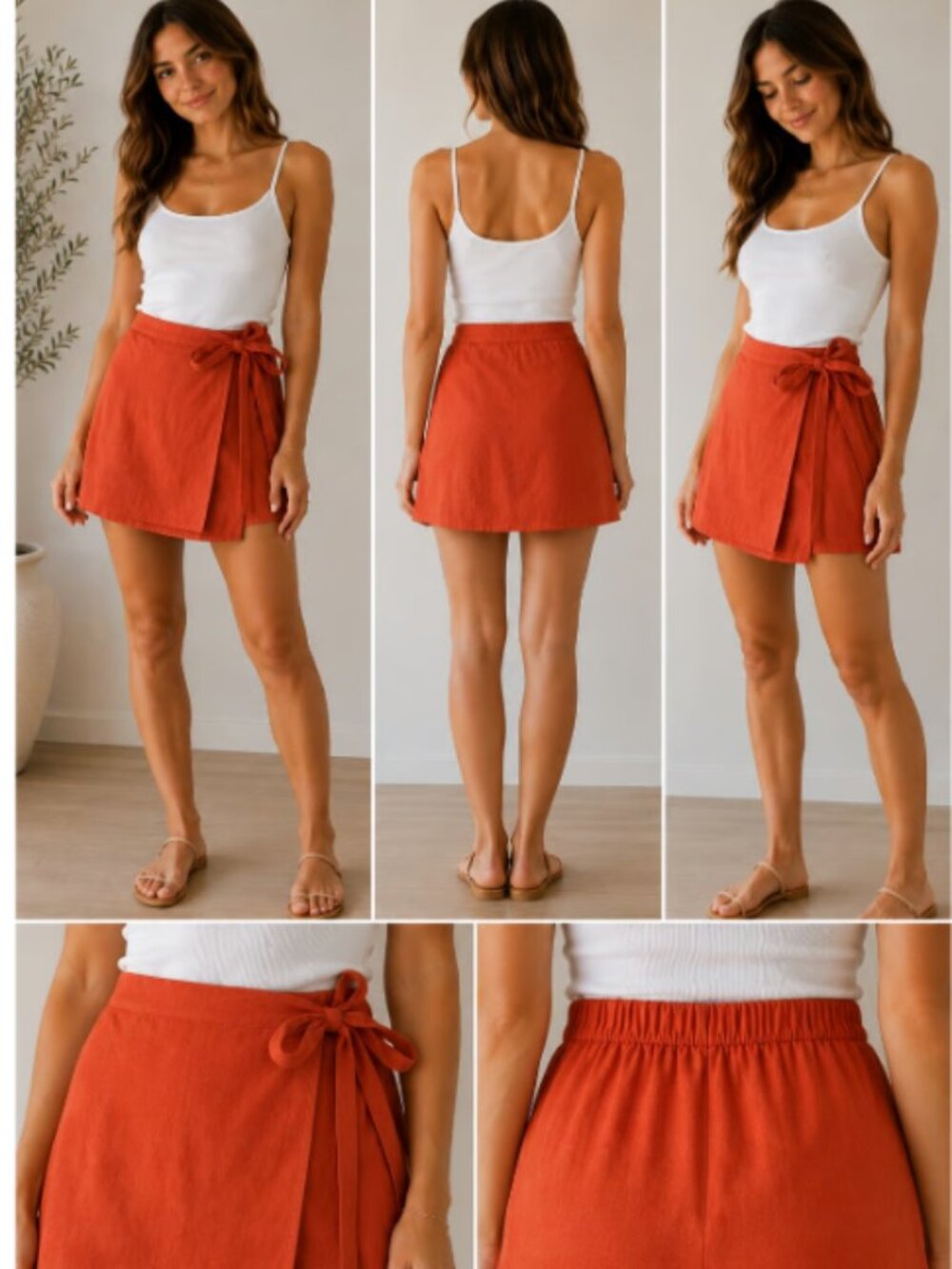 a new day Orange Wrap Around Mini Skirt X Large